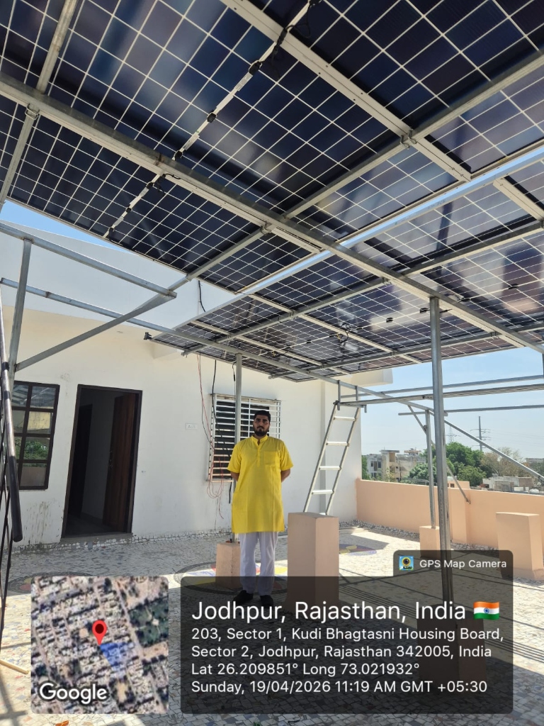 Completed residential rooftop solar array alternate angle